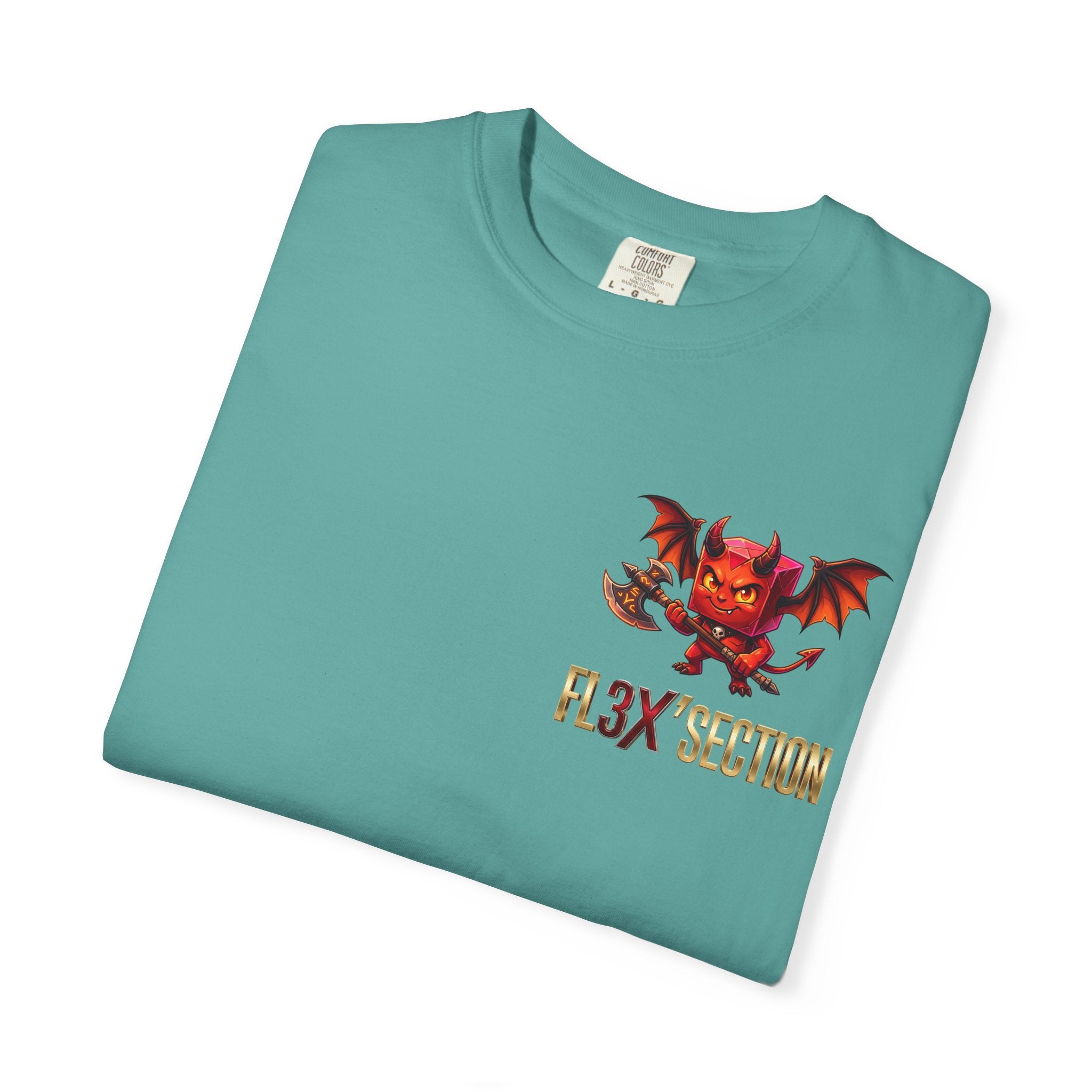 Devil Mascot T-Shirt — 'F13X Fashion' Graphic Tee (Front Chest & Back Print)