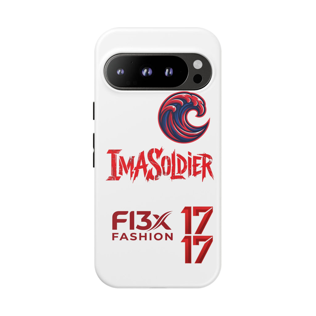Phone Case — 'ImaSoldier' Red Wave Protective Hard Case