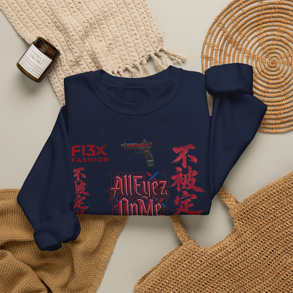 Graphic Crewneck Sweatshirt — 'We Set The Trends' Streetwear with Asian-Inspired Typography