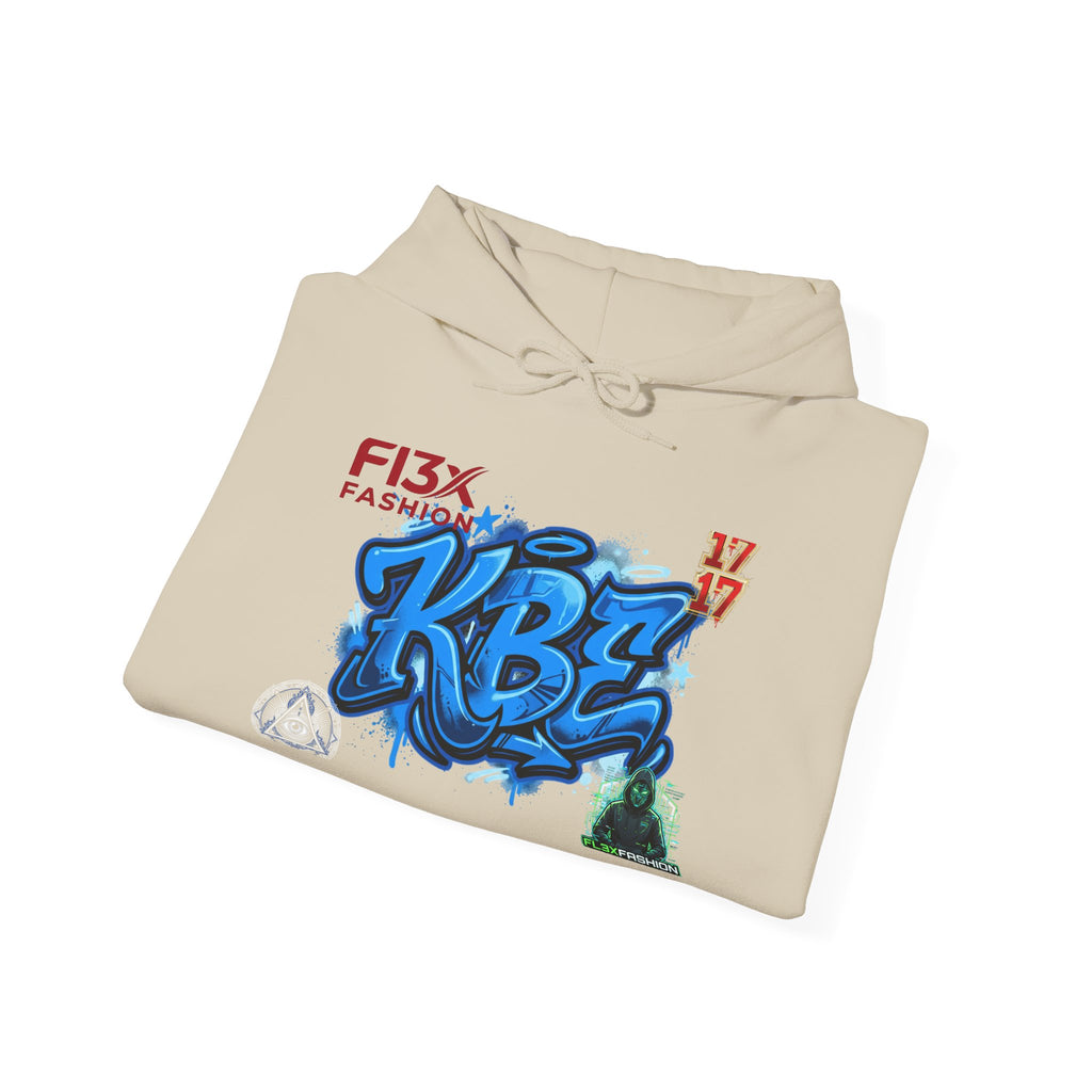 KBZ Graffiti Hoodie — Blue Street Art Logo Pullover