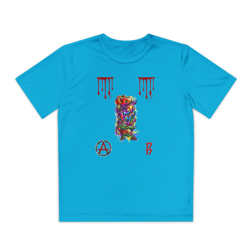 Youth Competitor Tee — Colorful Graffiti Anarchy Graphic T-Shirt