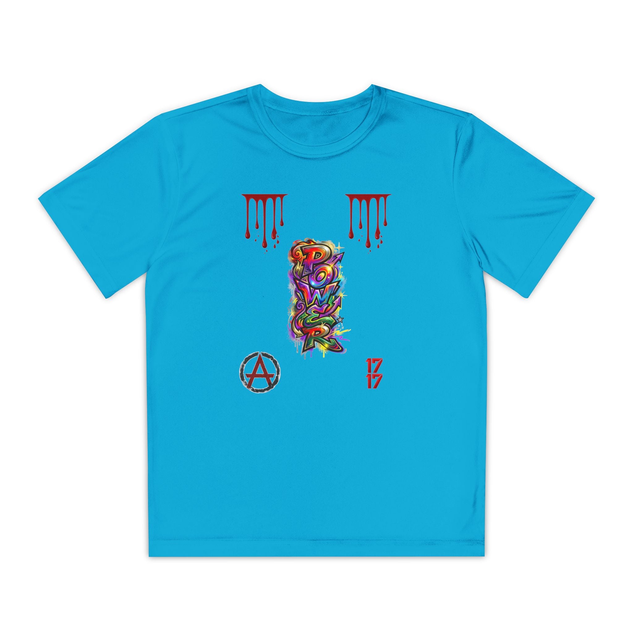 Youth Competitor Tee — Colorful Graffiti Anarchy Graphic T-Shirt
