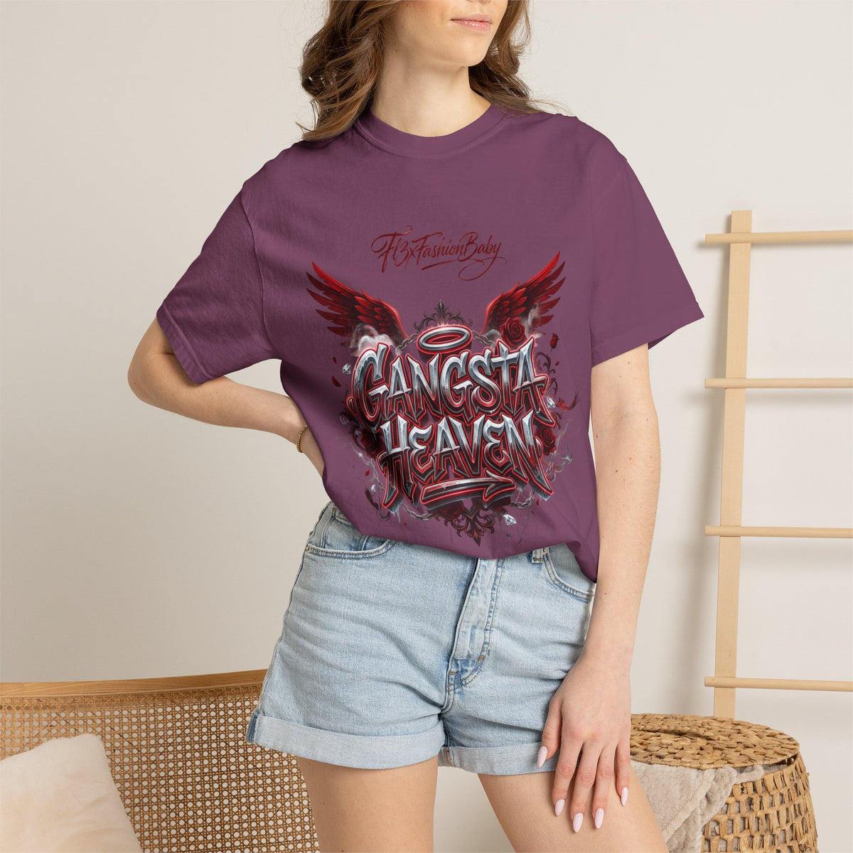 Gangsta Heaven Graphic T-Shirt — Scripted Front & Vertical Kanji Back