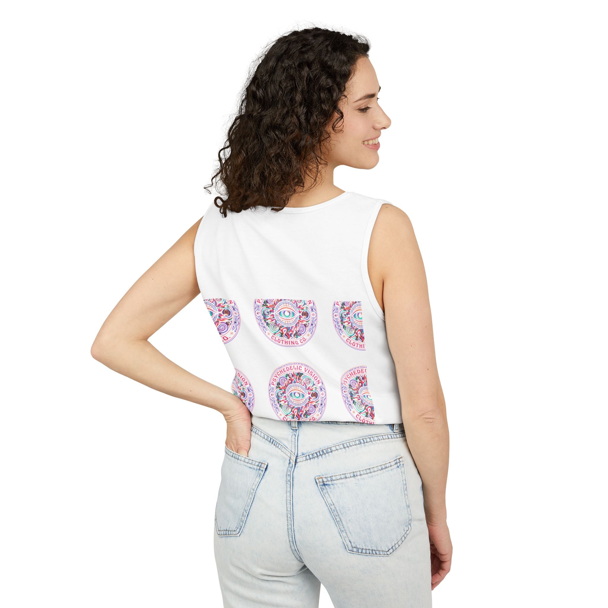 Psychedelic Vision Tank Top — Retro Eye Mandala Graphic
