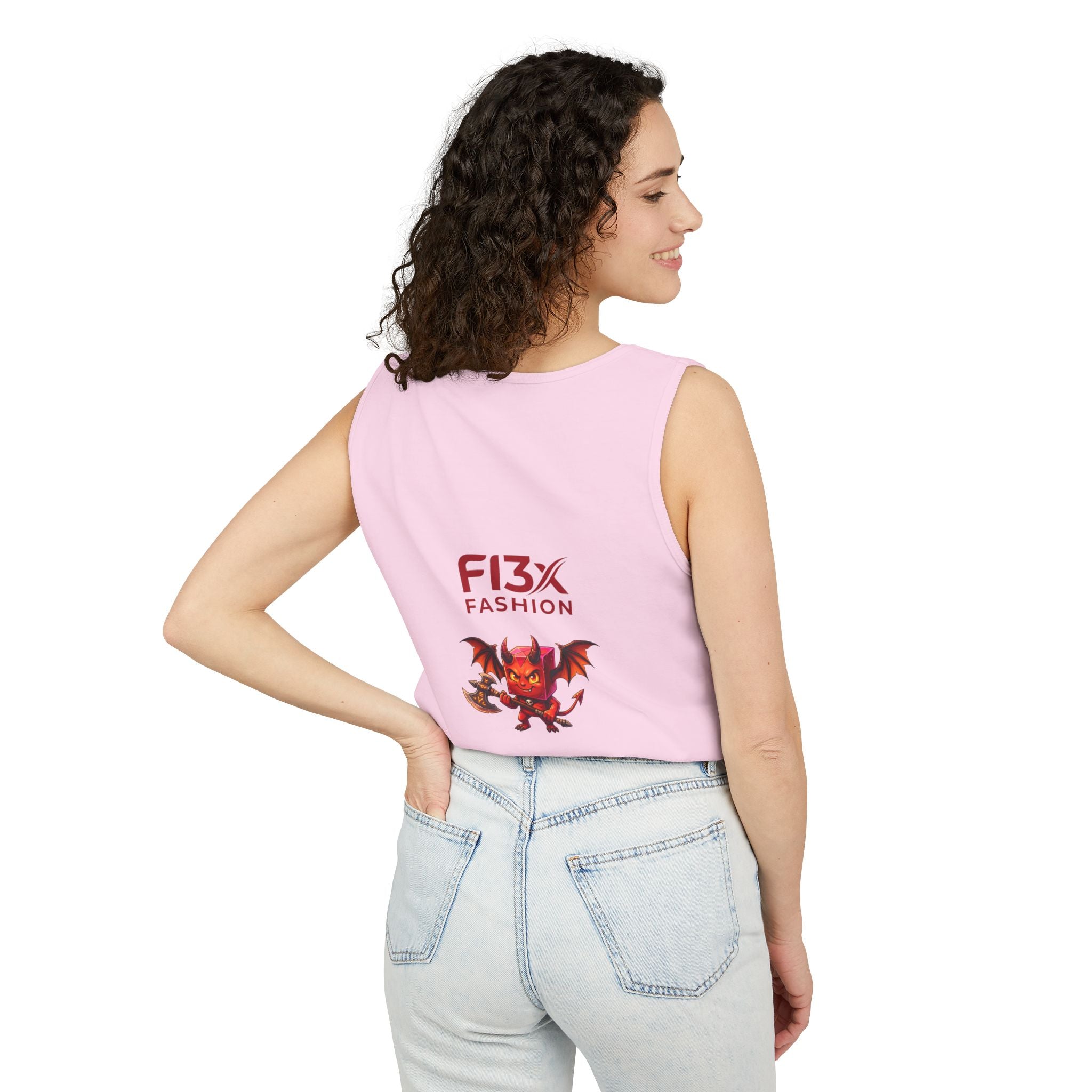 FL3X Fashion Graphic Tank Top — Neon Smiley & Devil Logo Streetwear