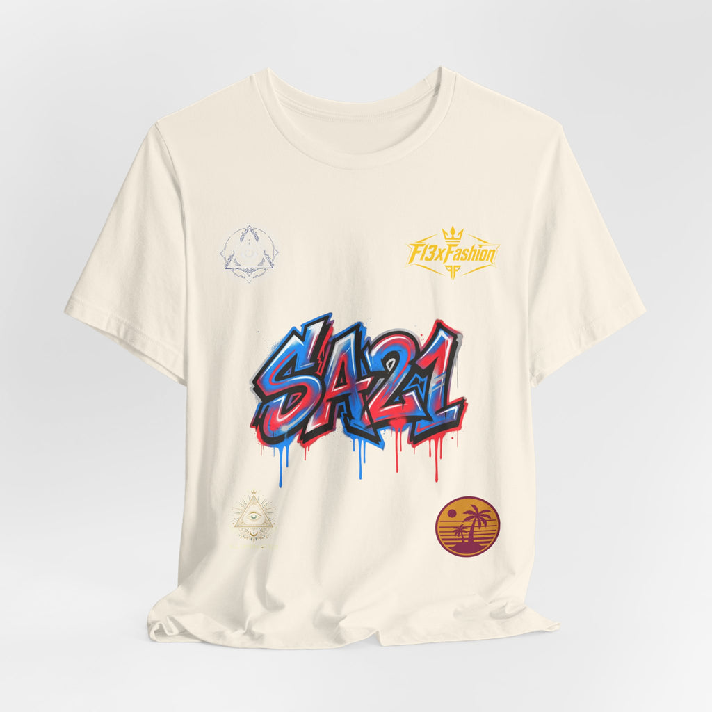 SA21 Graffiti Logo Tee — Streetwear Graphic T-Shirt