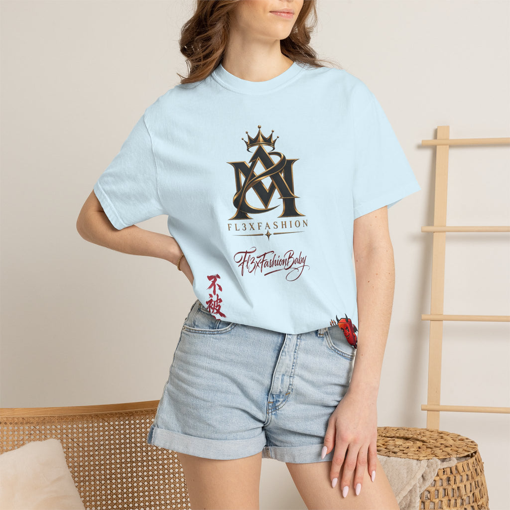 Graphic T-Shirt — Urban Asian-Inspired Logo Tee with Kanji & Devil Icon