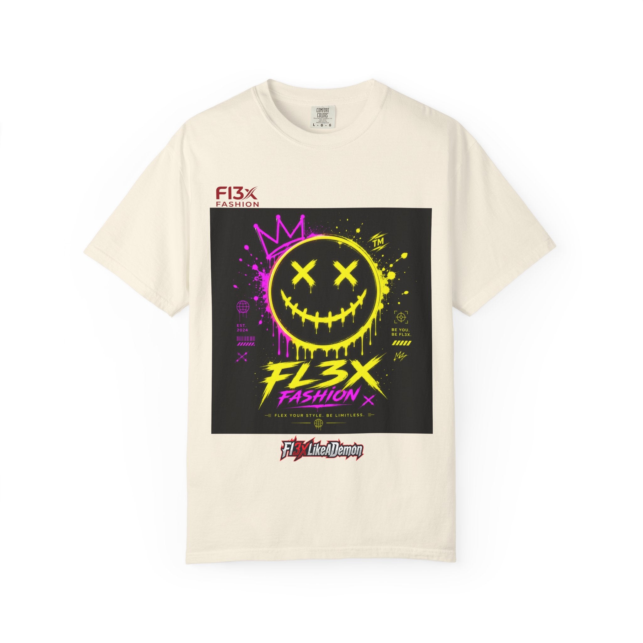 Graphic Tee — Neon Graffiti Smiley "FL3X Fashion"