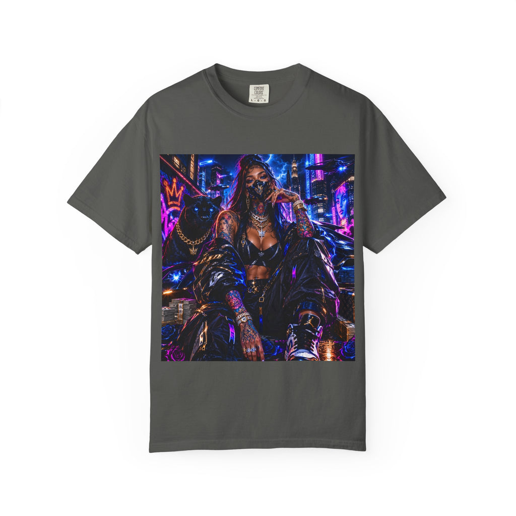 Cyberpunk Streetwear T-Shirt — "Fl3x Fashion Omertà" Graphic