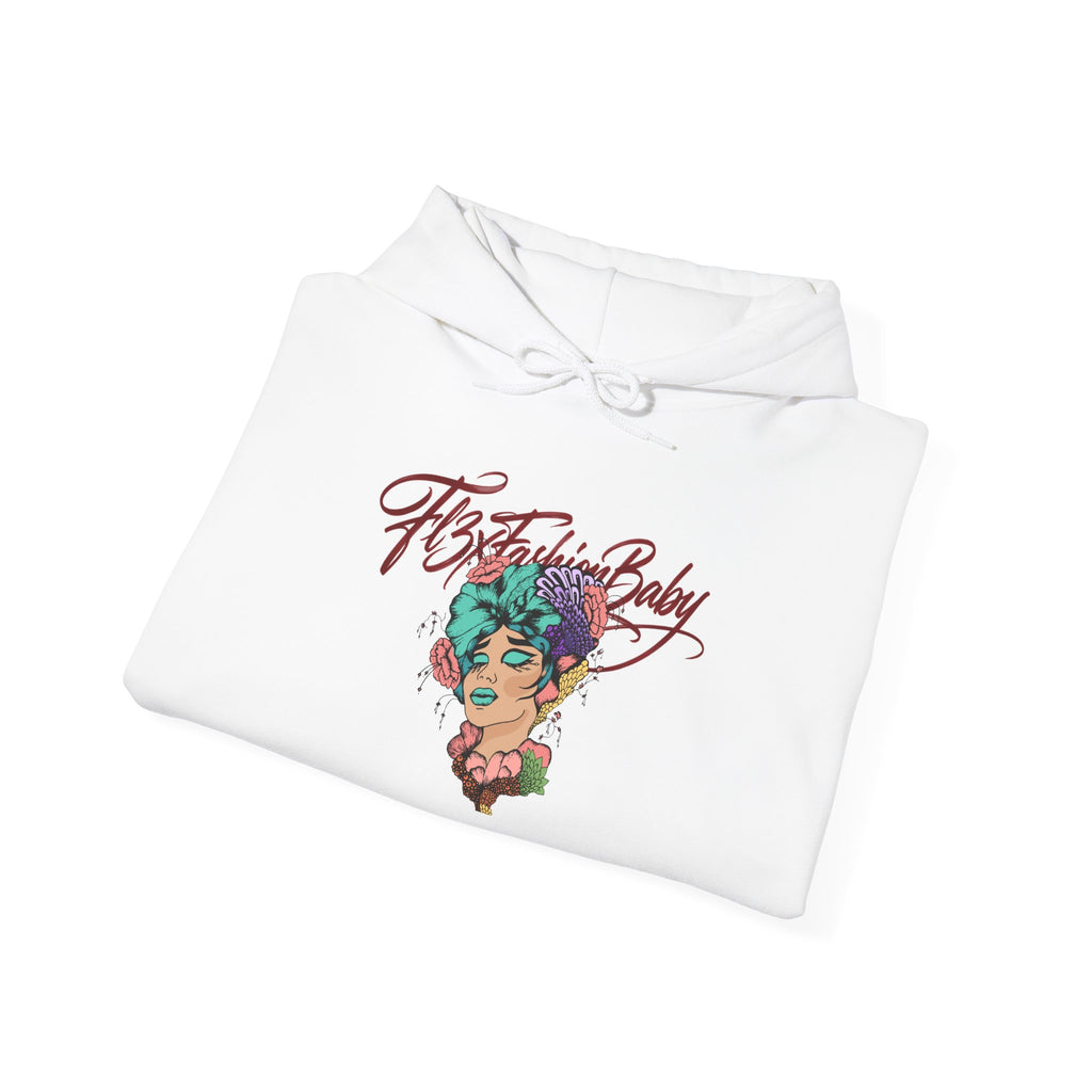 Hoodie — "Fate, Time Baby" Colorful Floral Portrait Graphic Hoodie