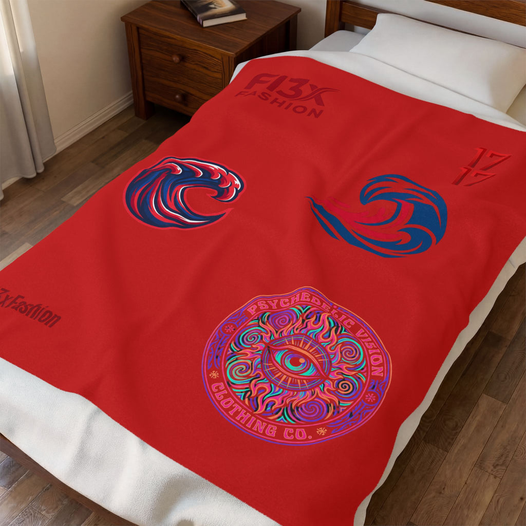Plush Blanket - Psychedelic Wave Velveteen Throw