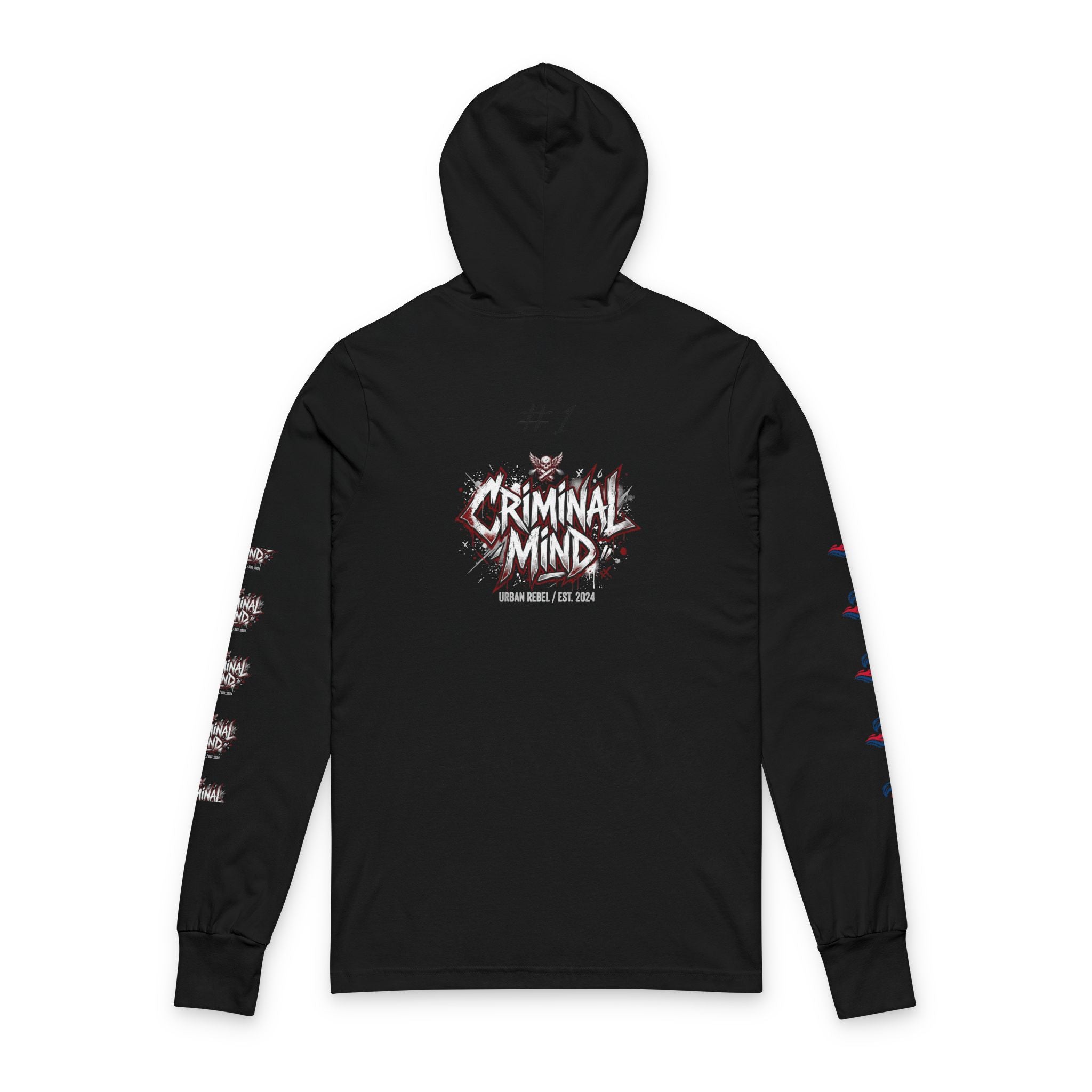 Criminal Mind Graphic Hooded Long-Sleeve Tee