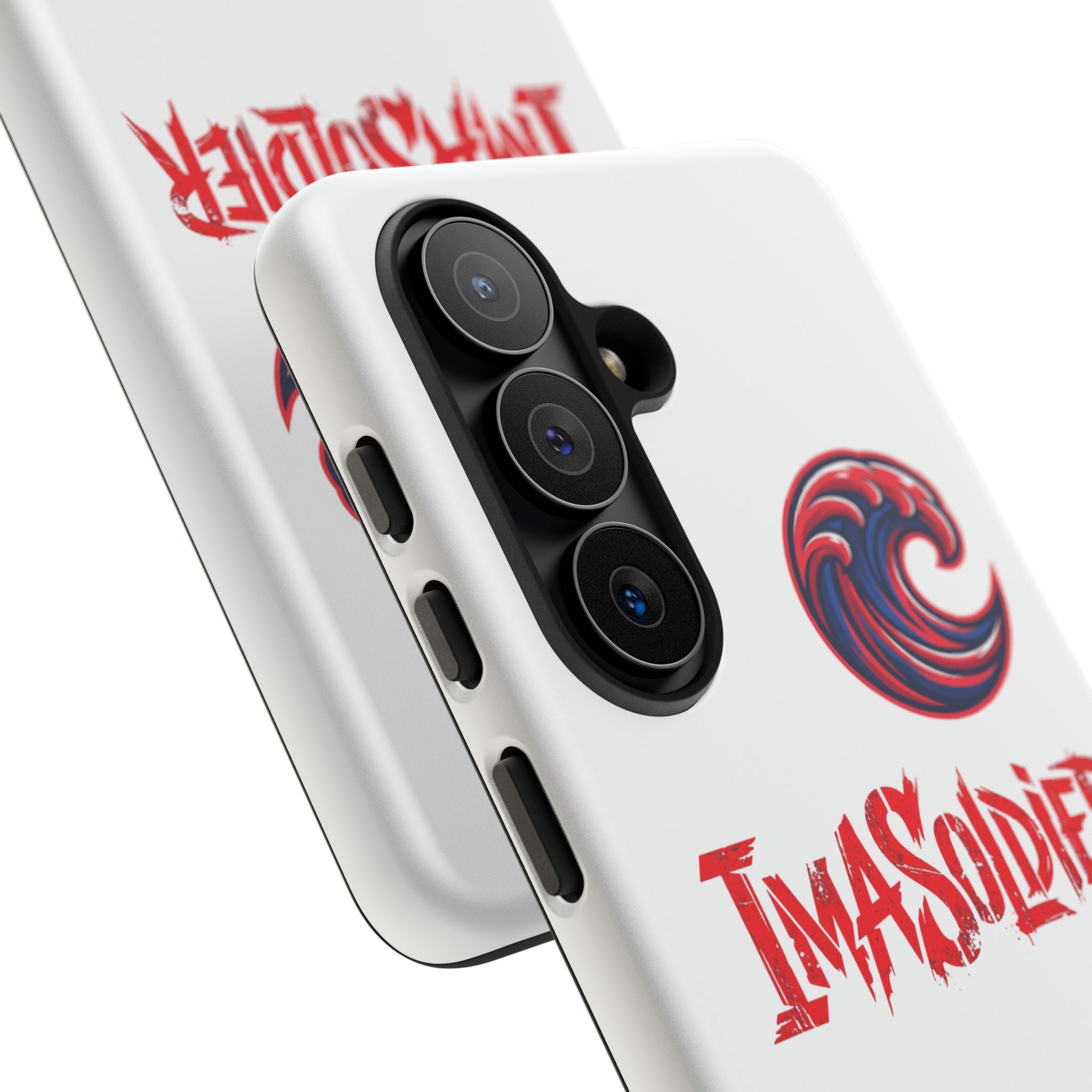 Phone Case — 'ImaSoldier' Red Wave Protective Hard Case