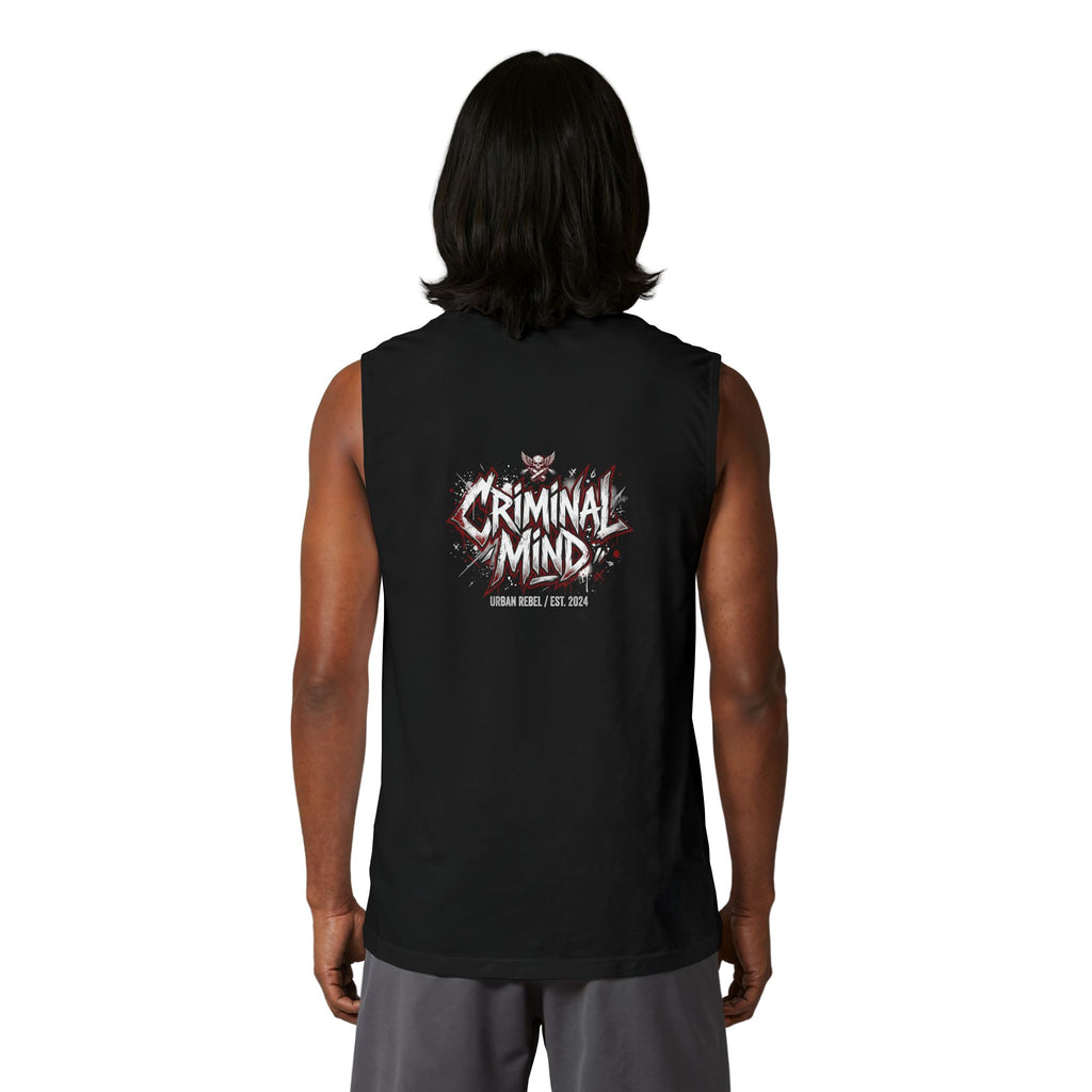 Criminal Mind Graphic Muscle Tank — Edgy Streetwear Band Tee
