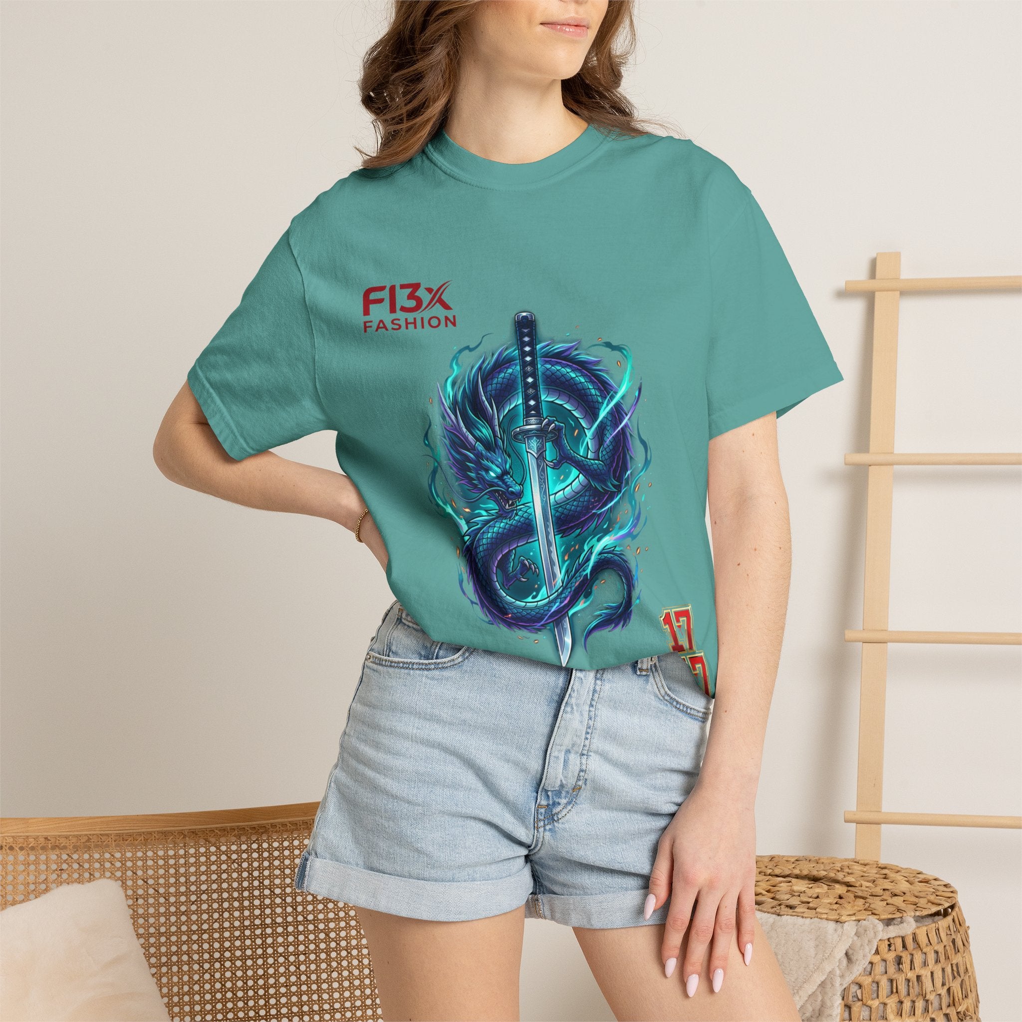 Dragon Katana T-Shirt — Neon Samurai Sword Graphic Tee (17/17)