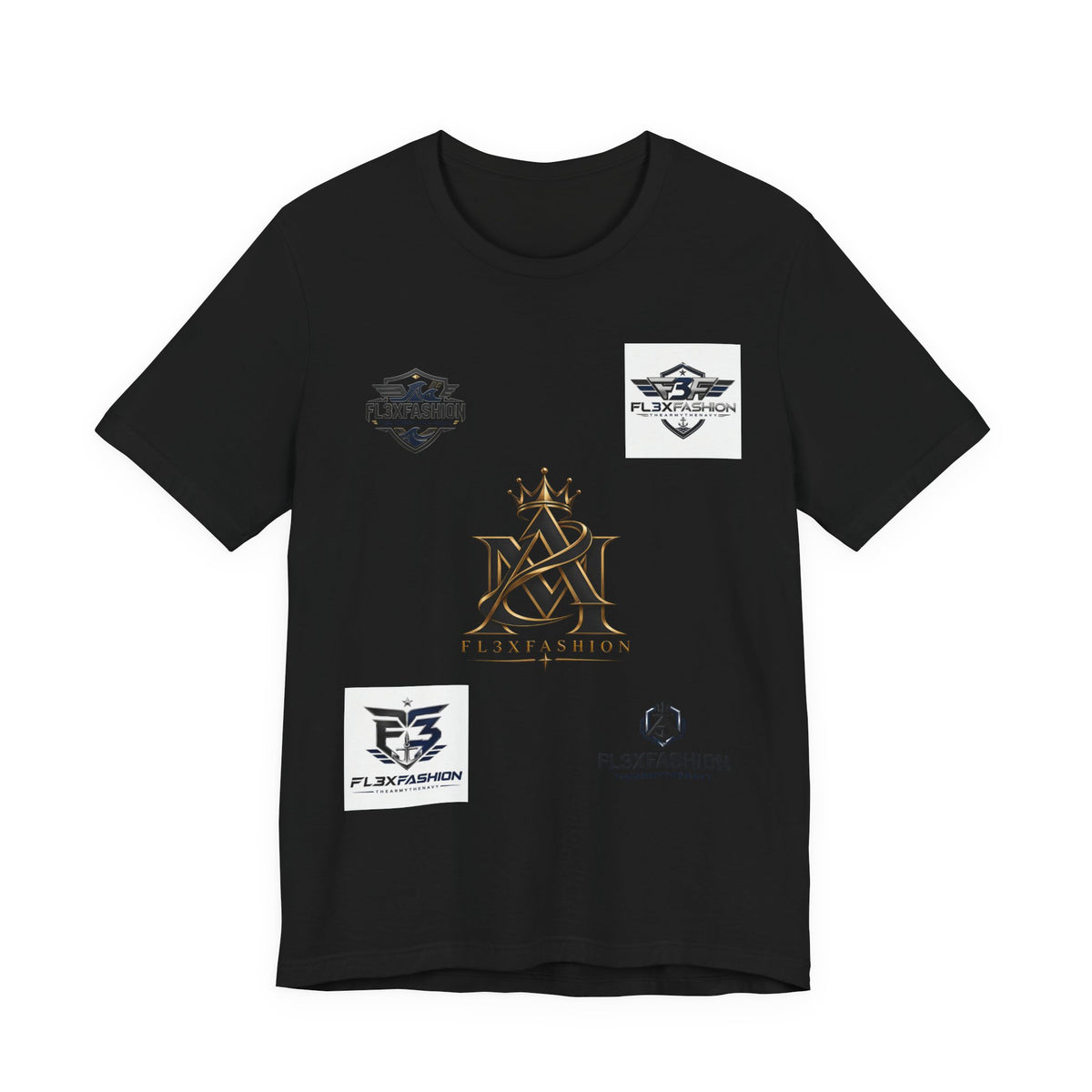 Flx3 Fashion Logo Tee — White Graphic Brand T-Shirt