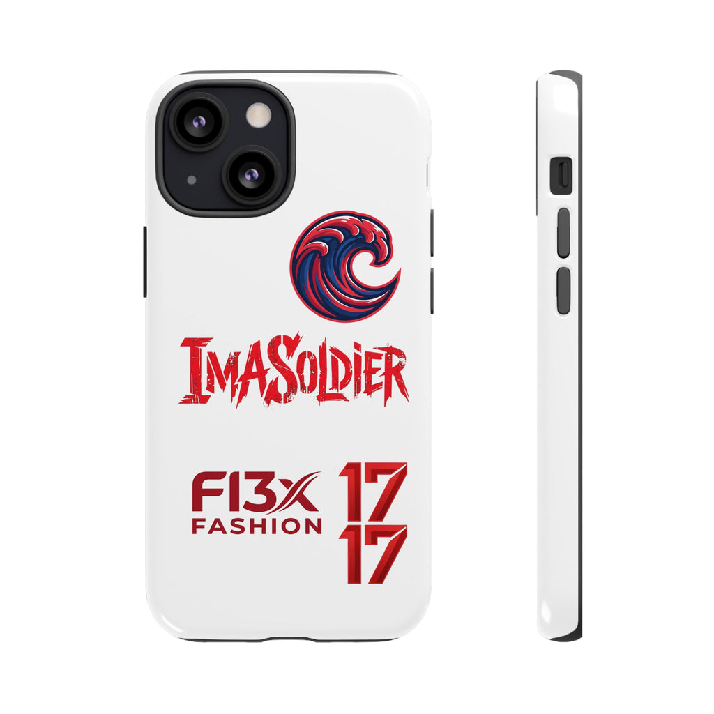 Phone Case — 'ImaSoldier' Red Wave Protective Hard Case