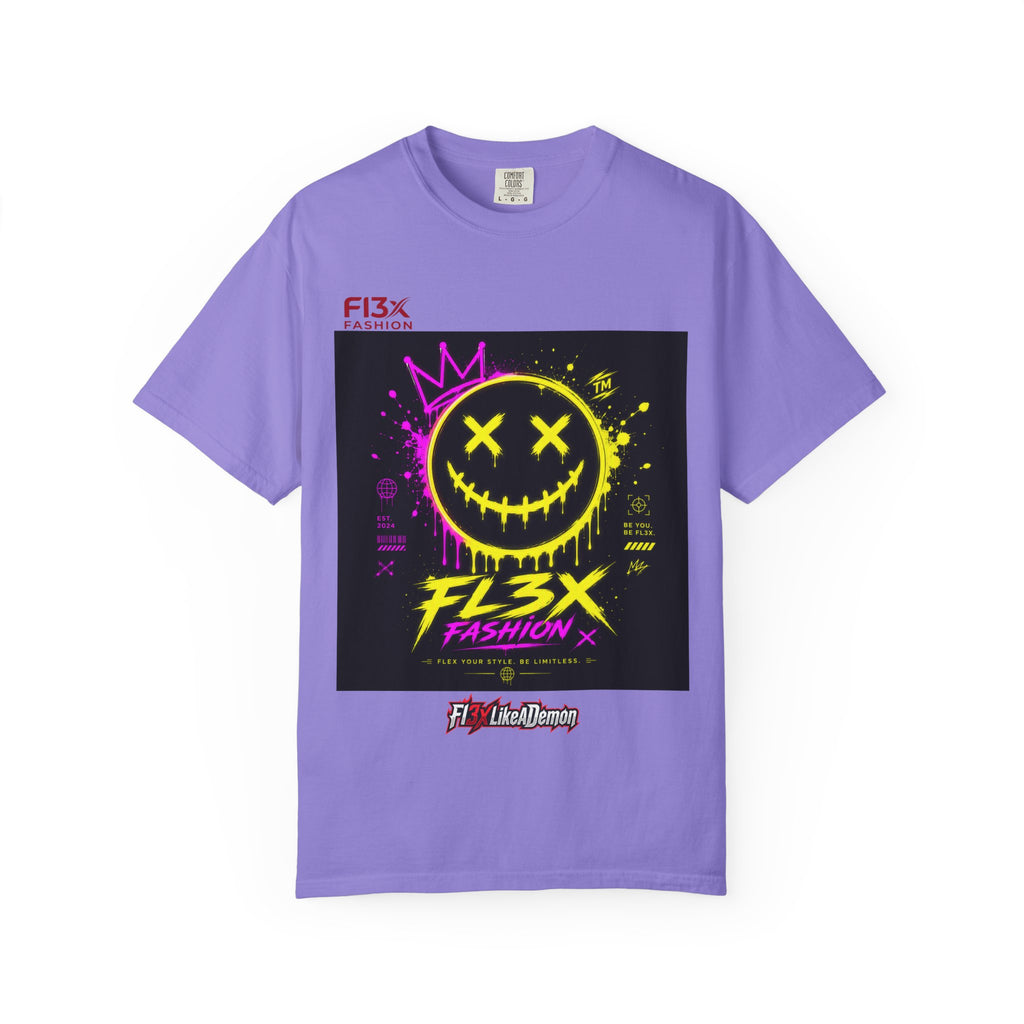 Graphic Tee — Neon Graffiti Smiley "FL3X Fashion"
