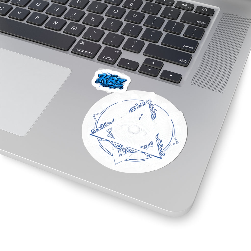 Mystic Triangle Eye Sticker — Geometric Esoteric Laptop Decal