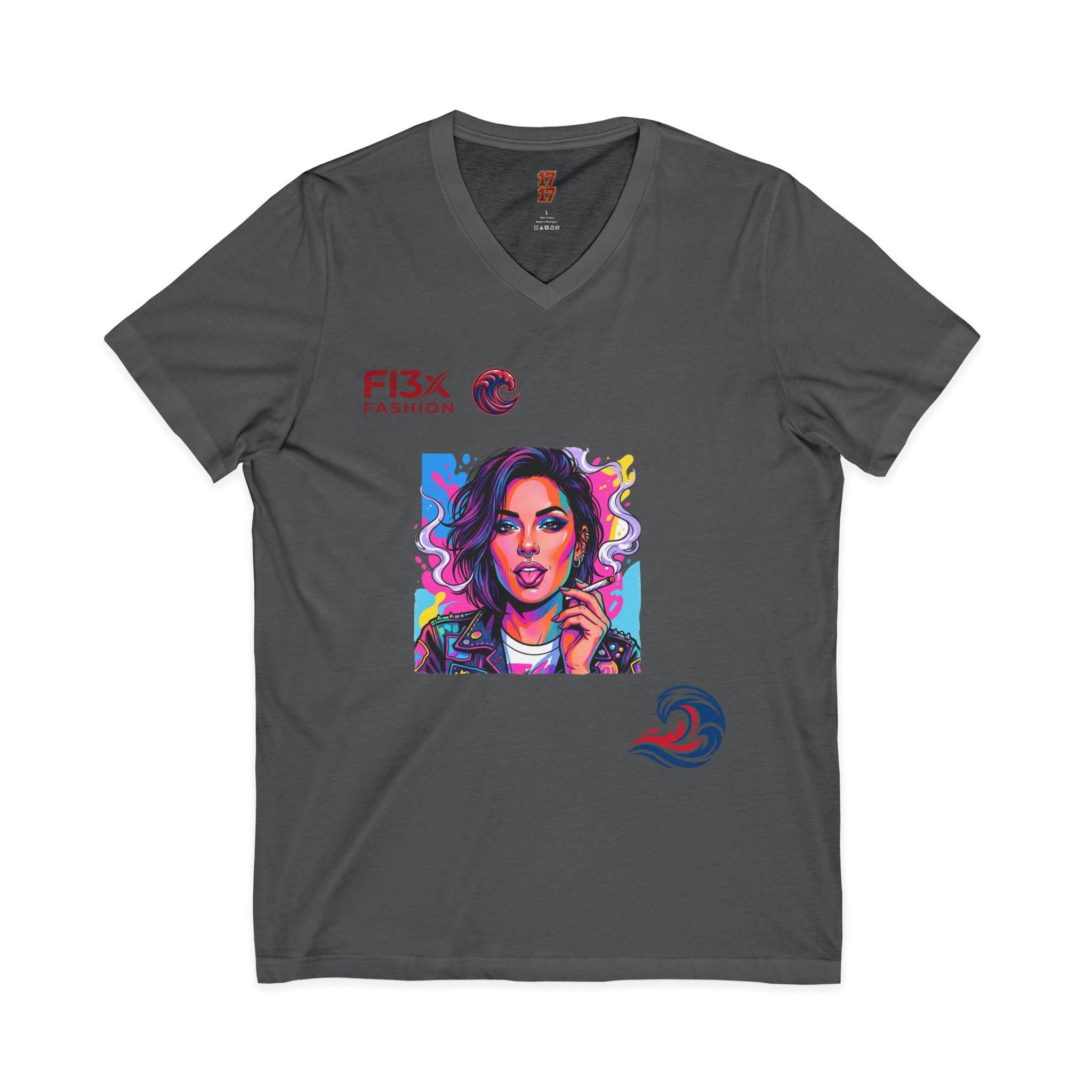 Pop Art Portrait V-Neck Tee — FI3xFashion Graphic T-Shirt