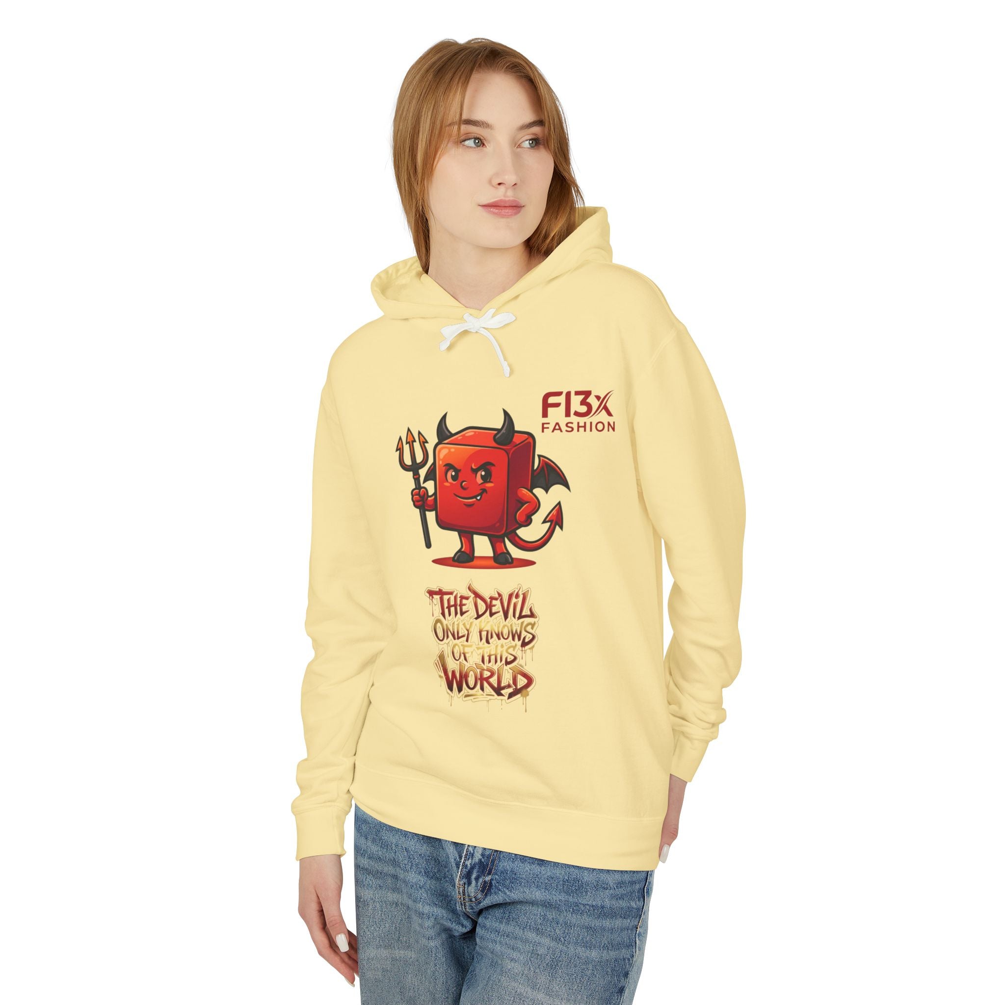 Devil Graphic Hoodie — "The Devil Only Knows of This World" Streetwear Sweatshirt
