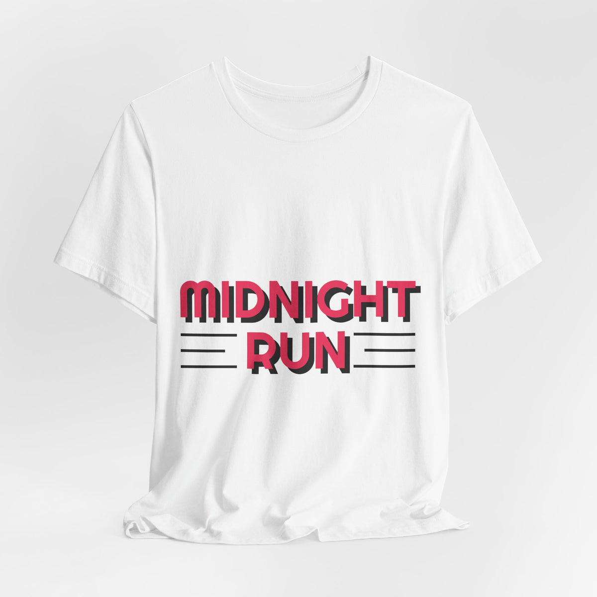 Midnight Run Graphic Tee — Retro Neon Typography T-Shirt