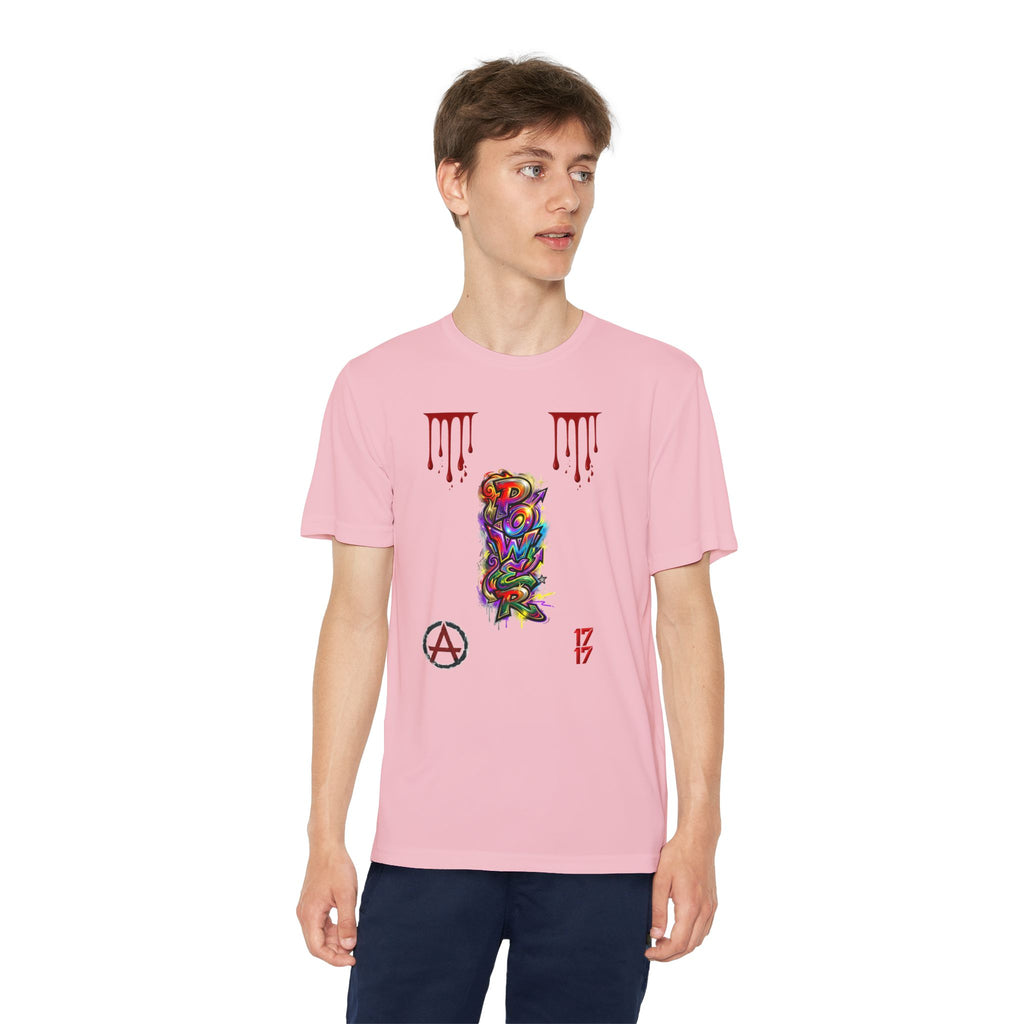 Youth Competitor Tee — Colorful Graffiti Anarchy Graphic T-Shirt