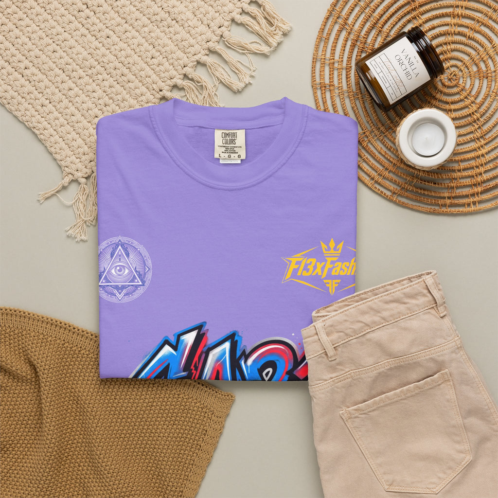 SA21 Graffiti T-Shirt — Urban Streetwear Tee with Drip Art & Tropical Patch