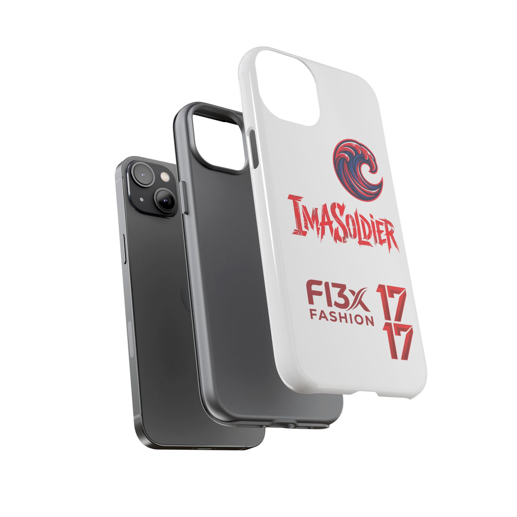 Phone Case — 'ImaSoldier' Red Wave Protective Hard Case