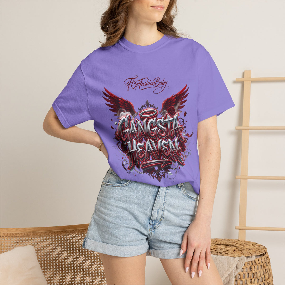 Gangsta Heaven Graphic T-Shirt — Scripted Front & Vertical Kanji Back