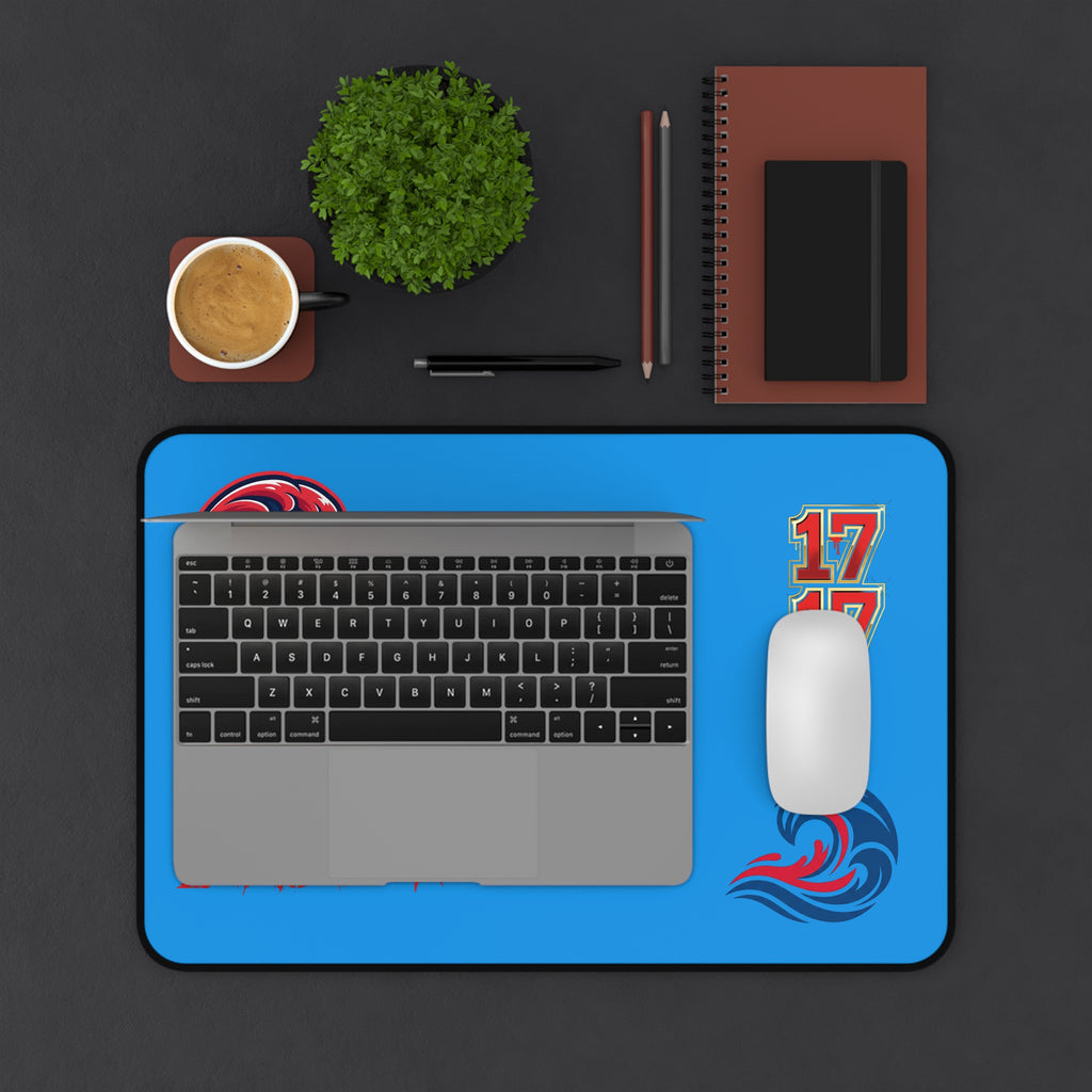 Blue Gamer Desk Mat — 'ImASoldier' & F13x Fashion Logo Mouse Pad