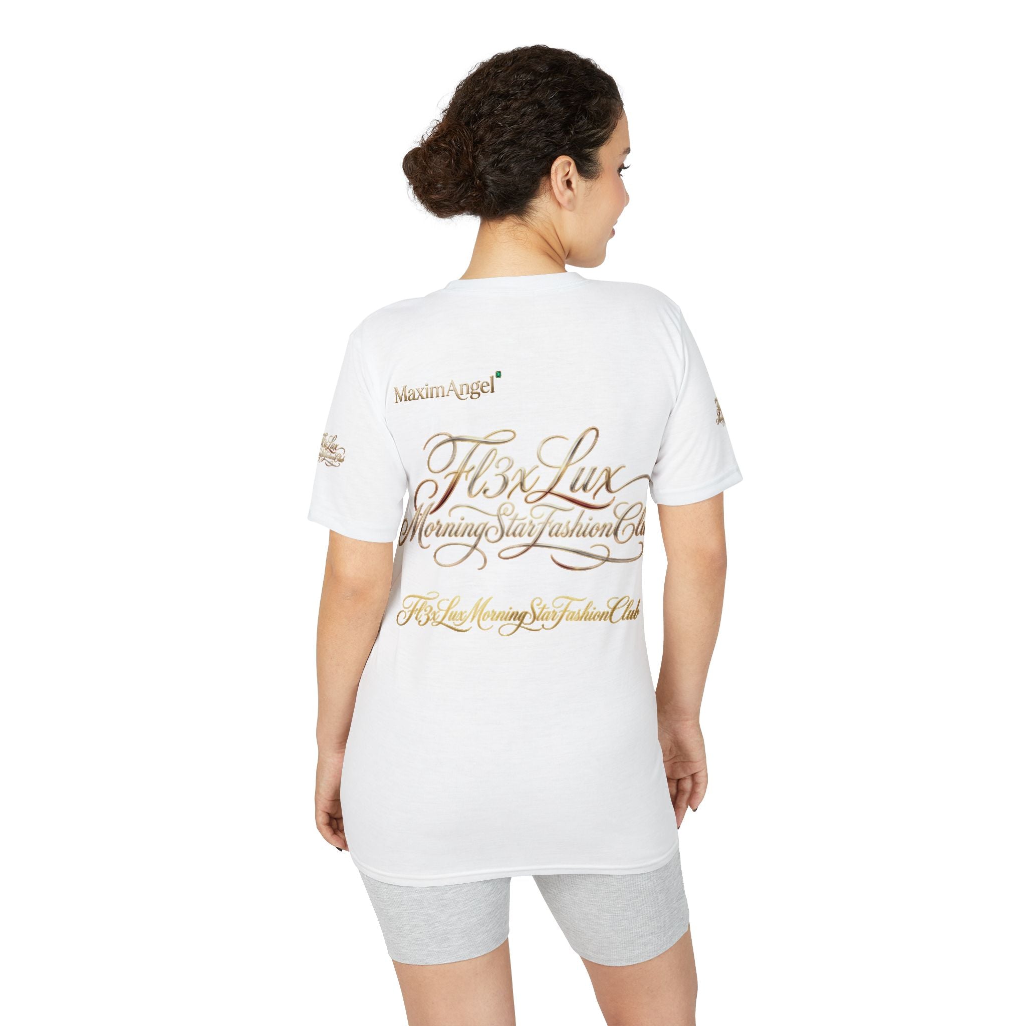 Luxury Gold Script Performance T-Shirt — F3xLux Morning Stay Fashion Club Design