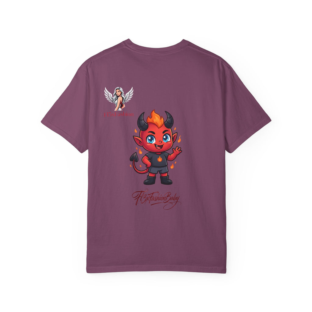 Devil Cartoon Graphic T-Shirt — Fiery Cute Demon Design