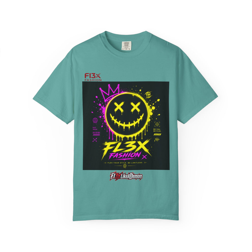 Graphic Tee — Neon Graffiti Smiley "FL3X Fashion"