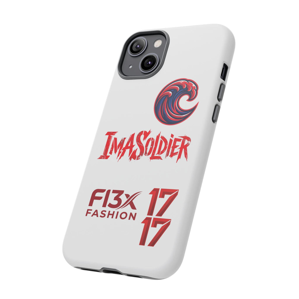 Phone Case — 'ImaSoldier' Red Wave Protective Hard Case