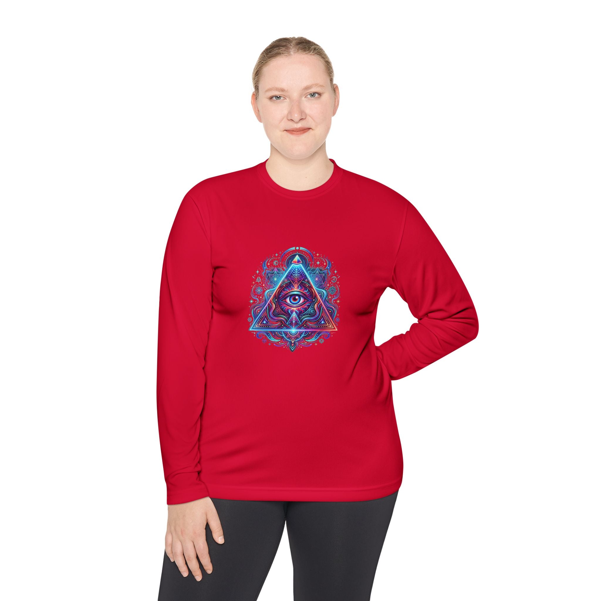 All-Seeing Eye Triangle Long Sleeve Tee — Psychedelic Mystic Graphic Shirt