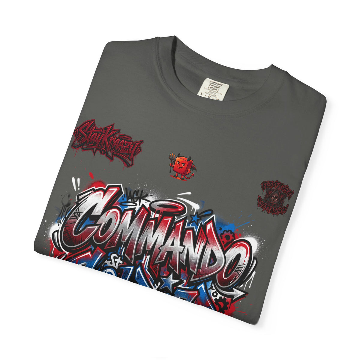 Commando Soldier Graphic T-Shirt — Streetwear Graffiti Design