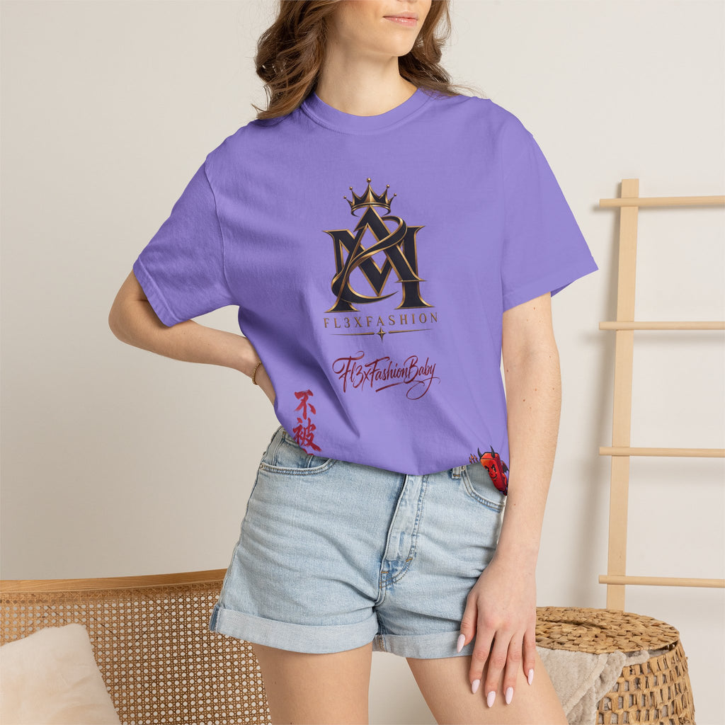 Graphic T-Shirt — Urban Asian-Inspired Logo Tee with Kanji & Devil Icon