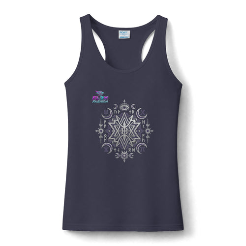Women's Performance Tank — Celestial Mandala Graphic Racerback Tank Top