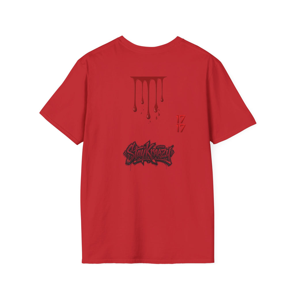 Graphic T-Shirt — Dripping Blood & 17/17 Snake Design