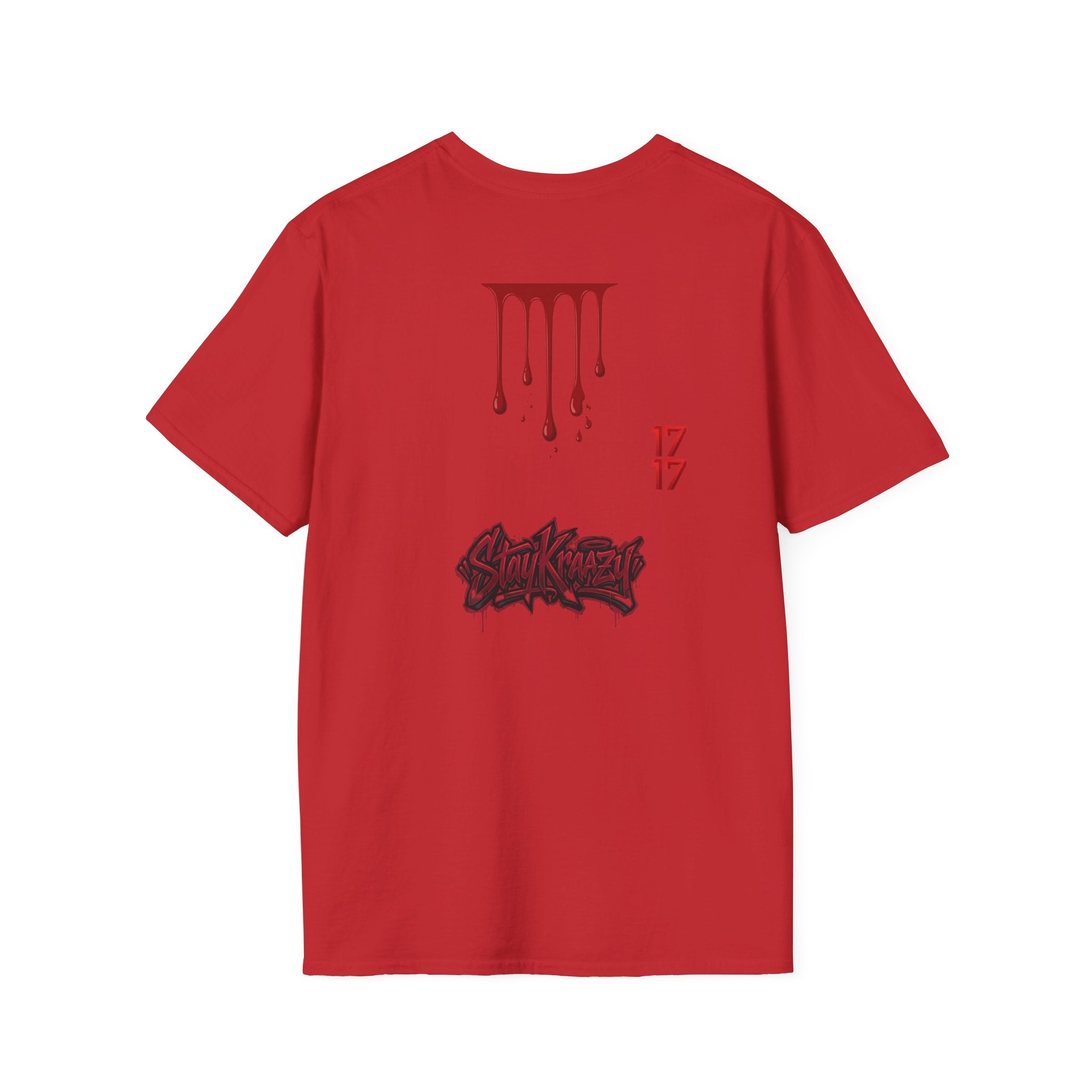 Graphic T-Shirt — Dripping Blood & 17/17 Snake Design