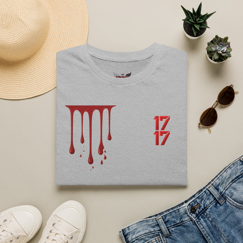 Graphic T-Shirt — Dripping Blood & 17/17 Snake Design