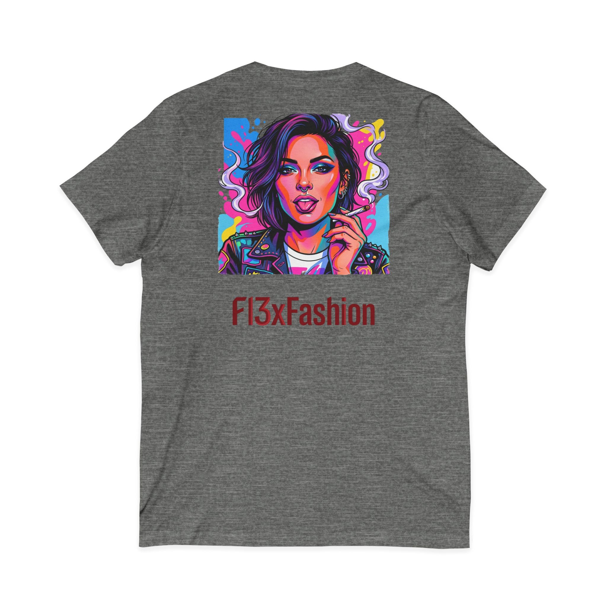 Pop Art Portrait V-Neck Tee — FI3xFashion Graphic T-Shirt