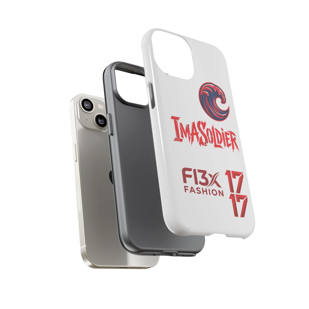 Phone Case — 'ImaSoldier' Red Wave Protective Hard Case