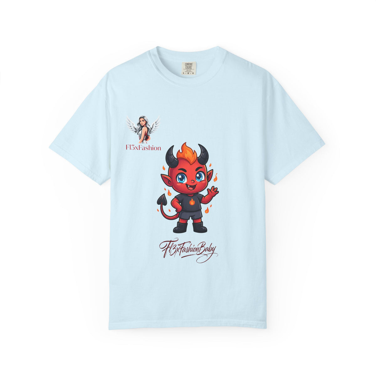 Devil Cartoon Graphic T-Shirt — Fiery Cute Demon Design