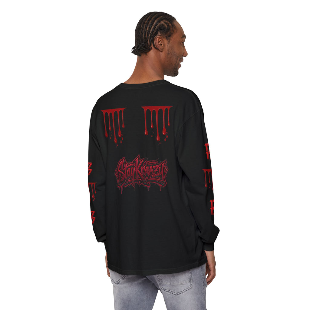Blood Drip Graphic Long Sleeve Tee