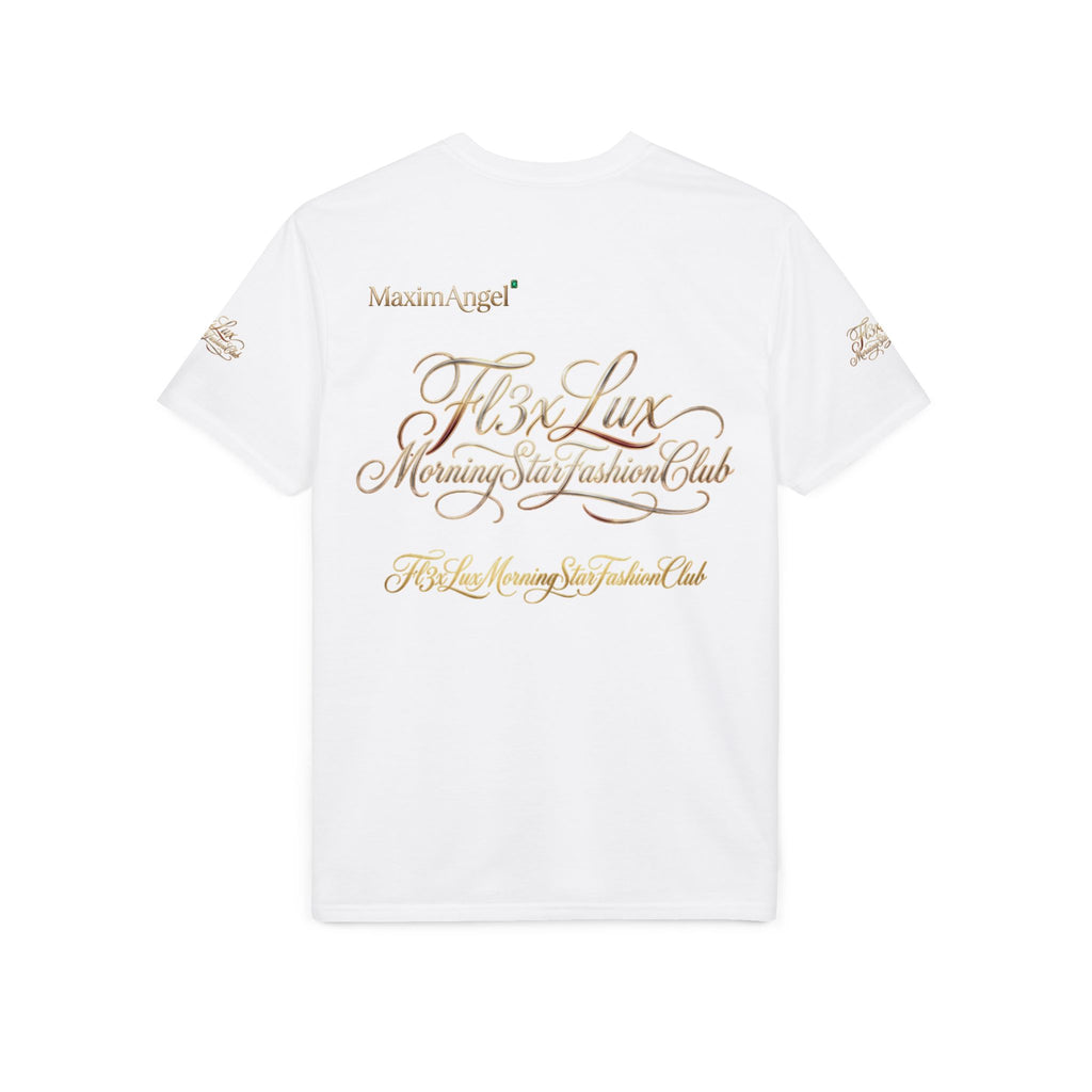 Luxury Gold Script Performance T-Shirt — F3xLux Morning Stay Fashion Club Design