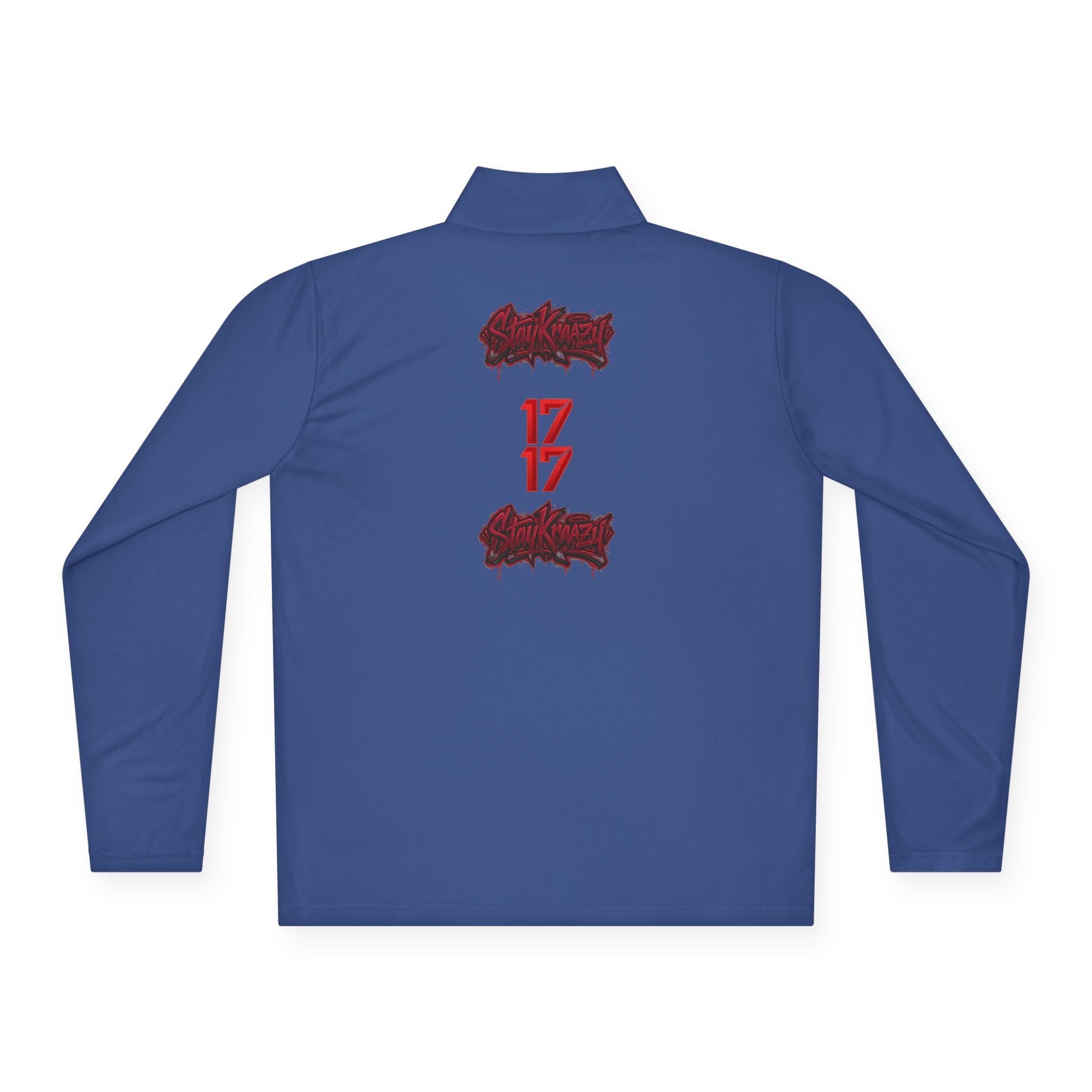 Quarter-Zip Pullover — Minimal Red '17' Logo Athletic Pullover