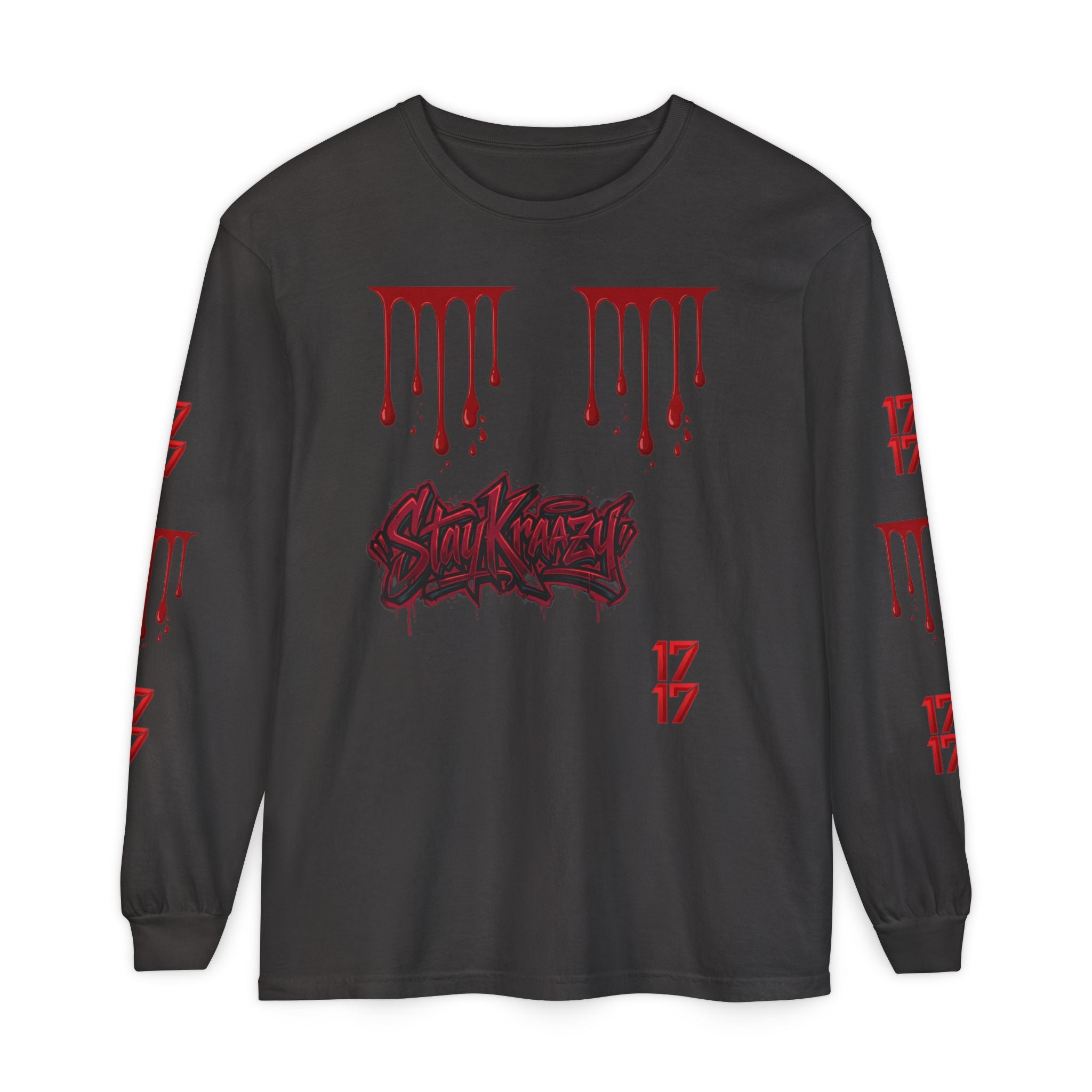 Blood Drip Graphic Long Sleeve Tee