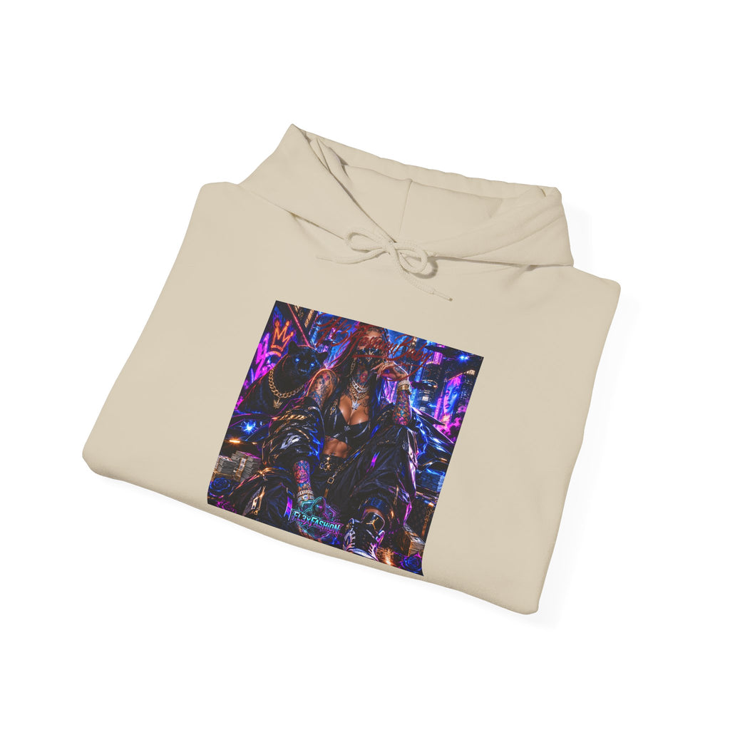 Cyberpunk Night Hoodie – Neon City Graphic Pullover